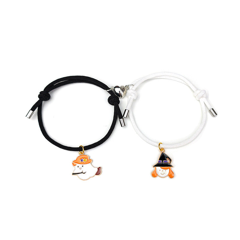 Nuevo imán de amor atrae un par de pulseras de amantes de Halloween