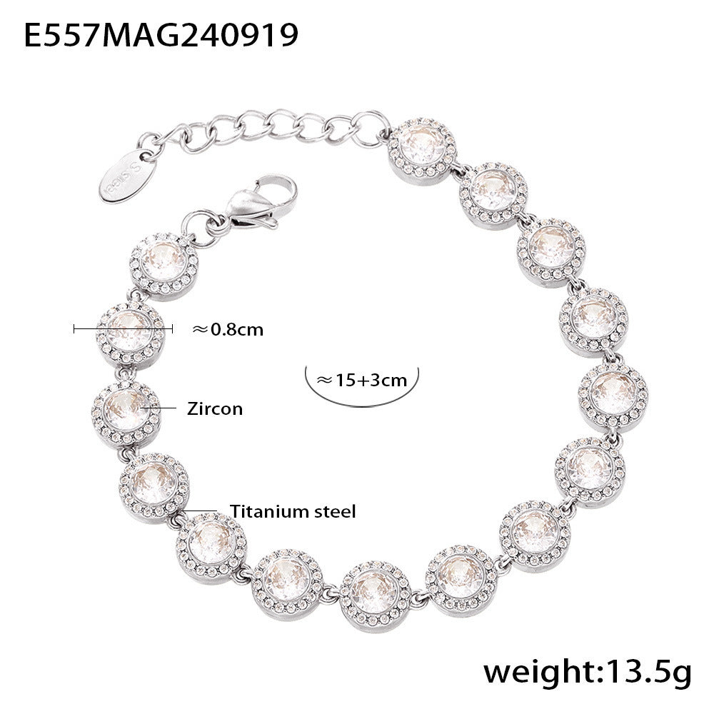 Pulsera de empalme de circonitas brillantes con diseño de amor, estilo europeo y americano, temperamento de lujo ligero