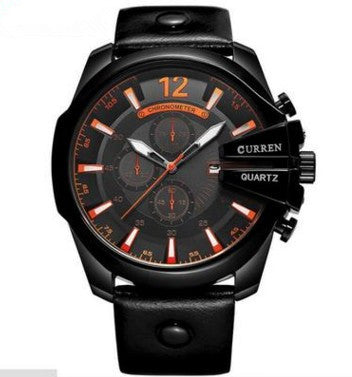 Modische Herrenuhr mit großem Zifferblatt und drei Hilfszifferblättern