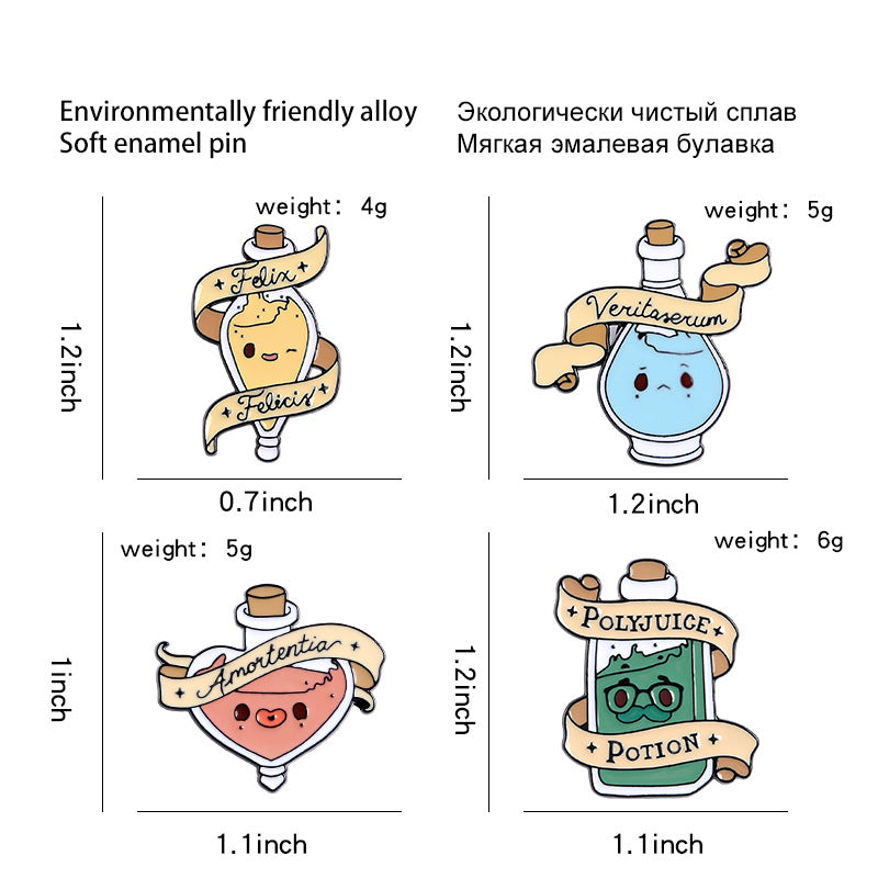 Enamel potion love brooch
