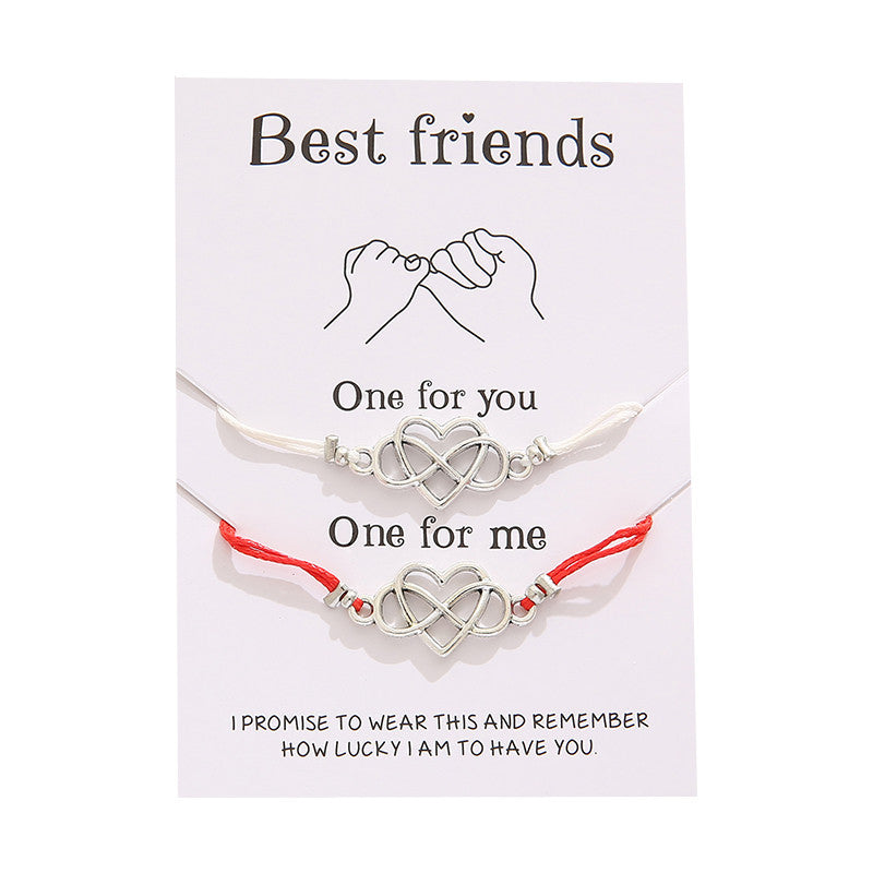 Grenzüberschreitendes meistverkauftes Best-Friendship-Kartenarmband, einfaches Persönlichkeits-Liebes-8-Zeichen-Paararmband-Schmuck