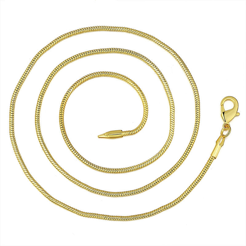 Round snake chain chain necklace