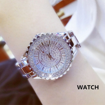 Nuevo y deslumbrante reloj de pulsera de mujer con esfera de estrellas, automático, no mecánico, moderno para estudiantes, resistente al agua.