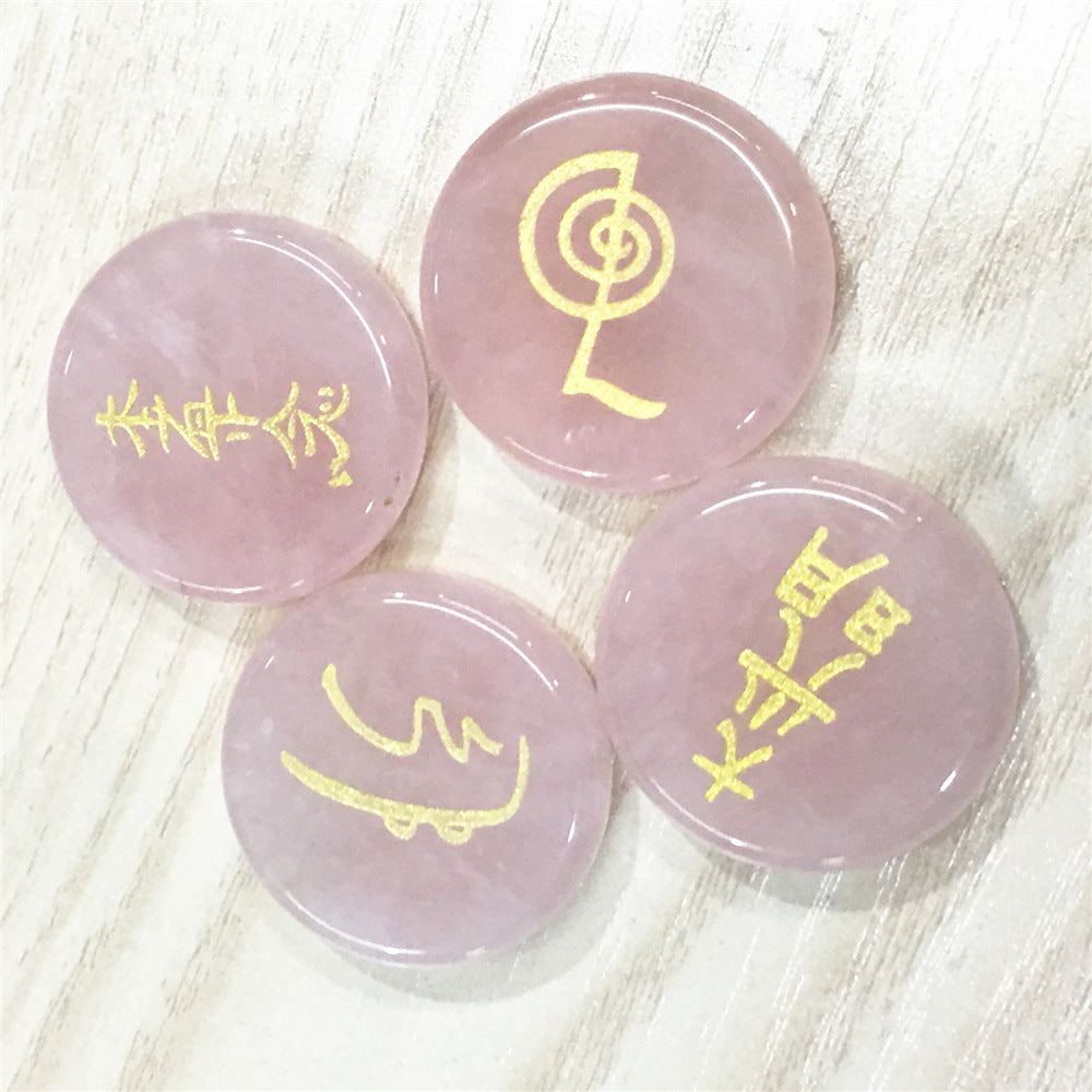 Vier Energiesymbole Natürlicher Kristallschmuck Japanische metaphysische Zaubersprüche