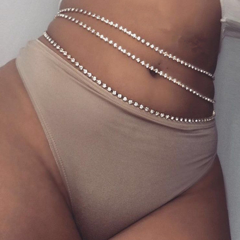 Cadena de Garra Bikini de diamantes de imitación para la cintura