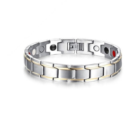 Pulsera de titanio magnética 4 en 1 de bioenergía para hombre, pulsera retorcida magnética saludable para la artritis