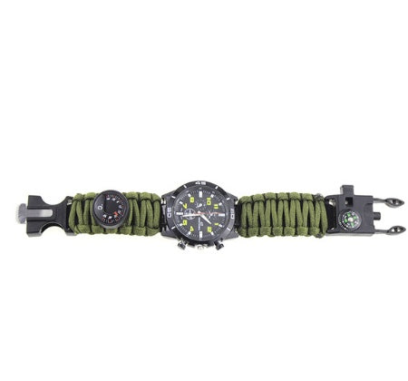 6-in-1 Outdoor Tactical EDC Survival Verstellbares Armband Kompass Rettung Paracord Campingausrüstung Werkzeuge