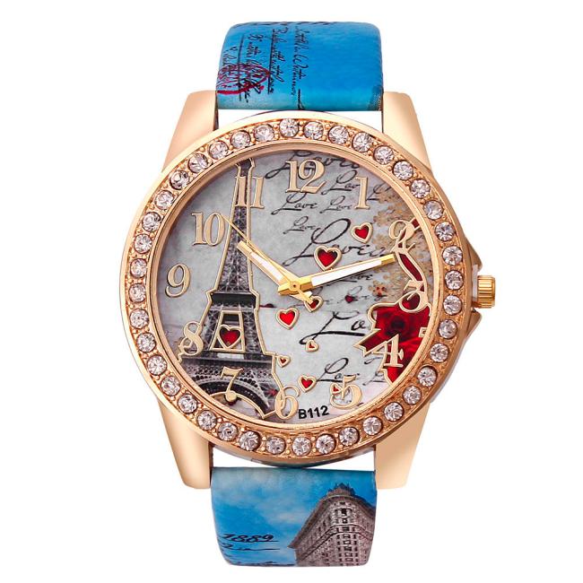 Neue Vintage Paris Eiffelturm Damen Quarz Uhr Frauen Mädchen Damen Studentinnen Lässige Armbanduhr Relojes
