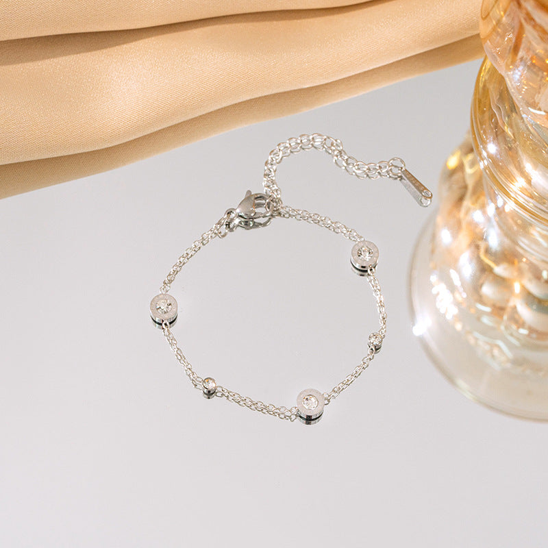 Pulsera Sencilla Digital de Acero Inoxidable de Titanio para Mujer