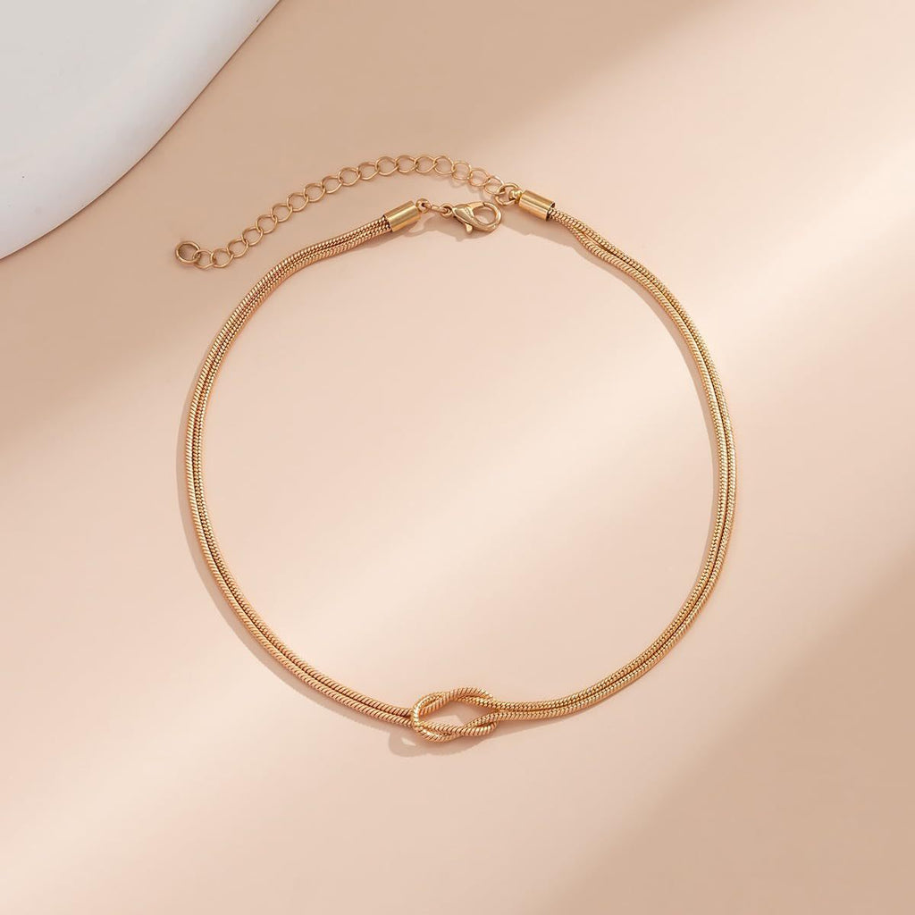 Twist Armband Elegante Herzknoten Mode Einfache Schlangenkette Hand Schmuck