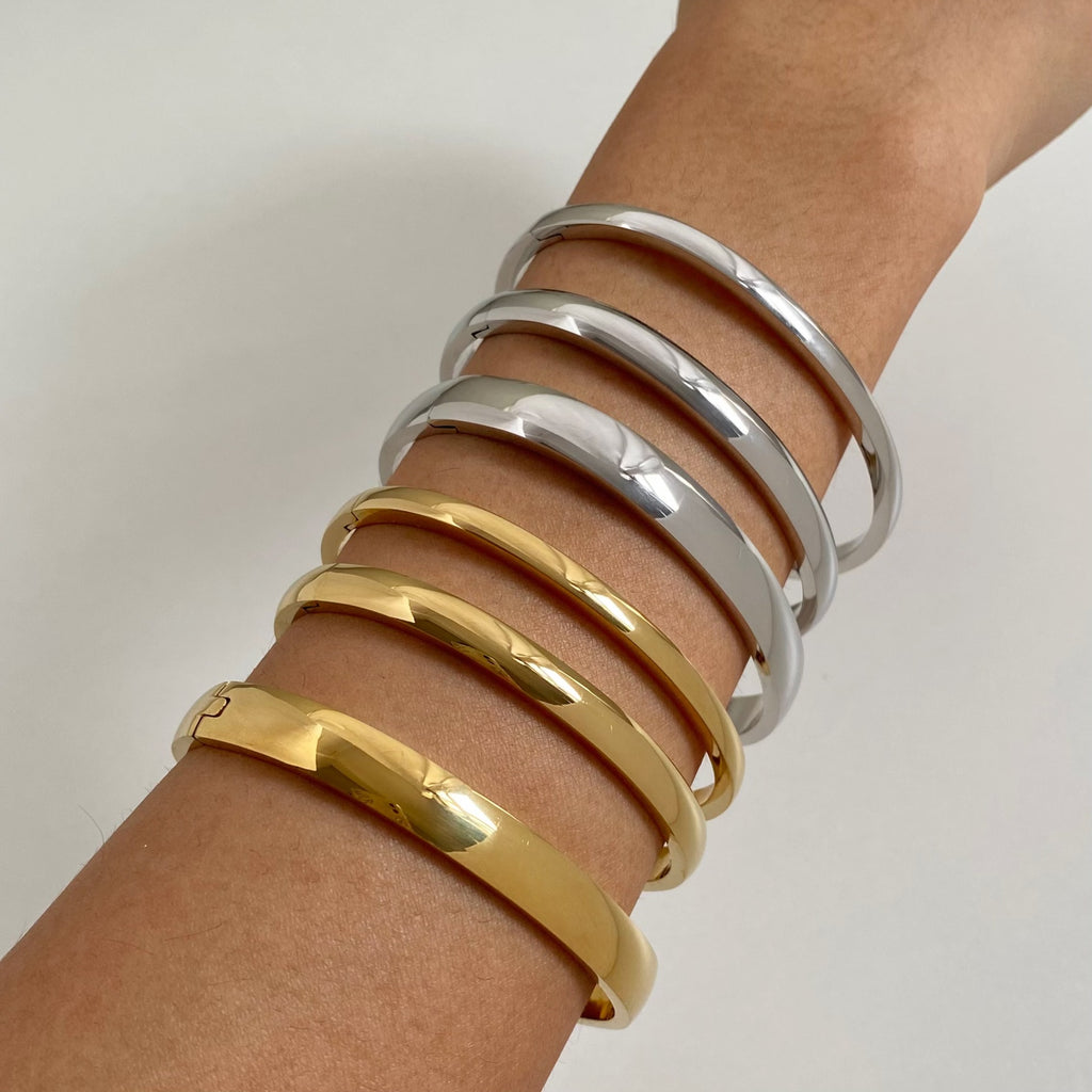 Pulsera Dorada Sencilla de Hebilla Minimalista Retro