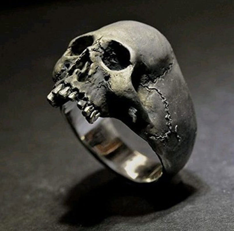 Totenkopfring Herren Rock Gothic Punk