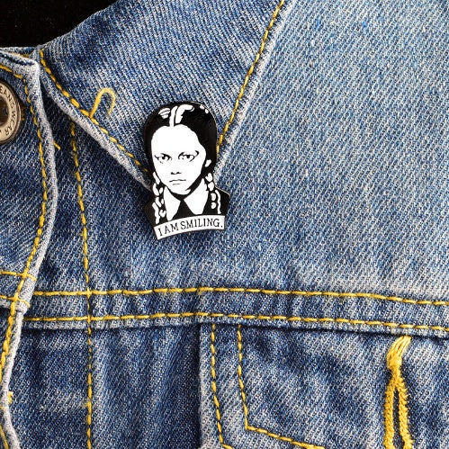 Wednesday Addams  AM SMILING  R Brooch
