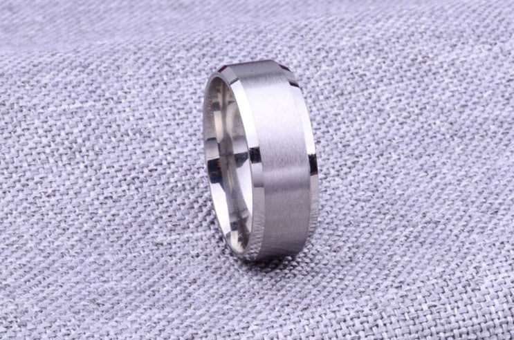 Einfacher Ring Mattiertes Paar Ring Persönlichkeit Edelstahlring