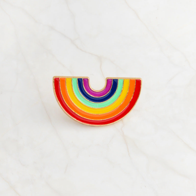 Broche de insignia de nube arcoíris creativa