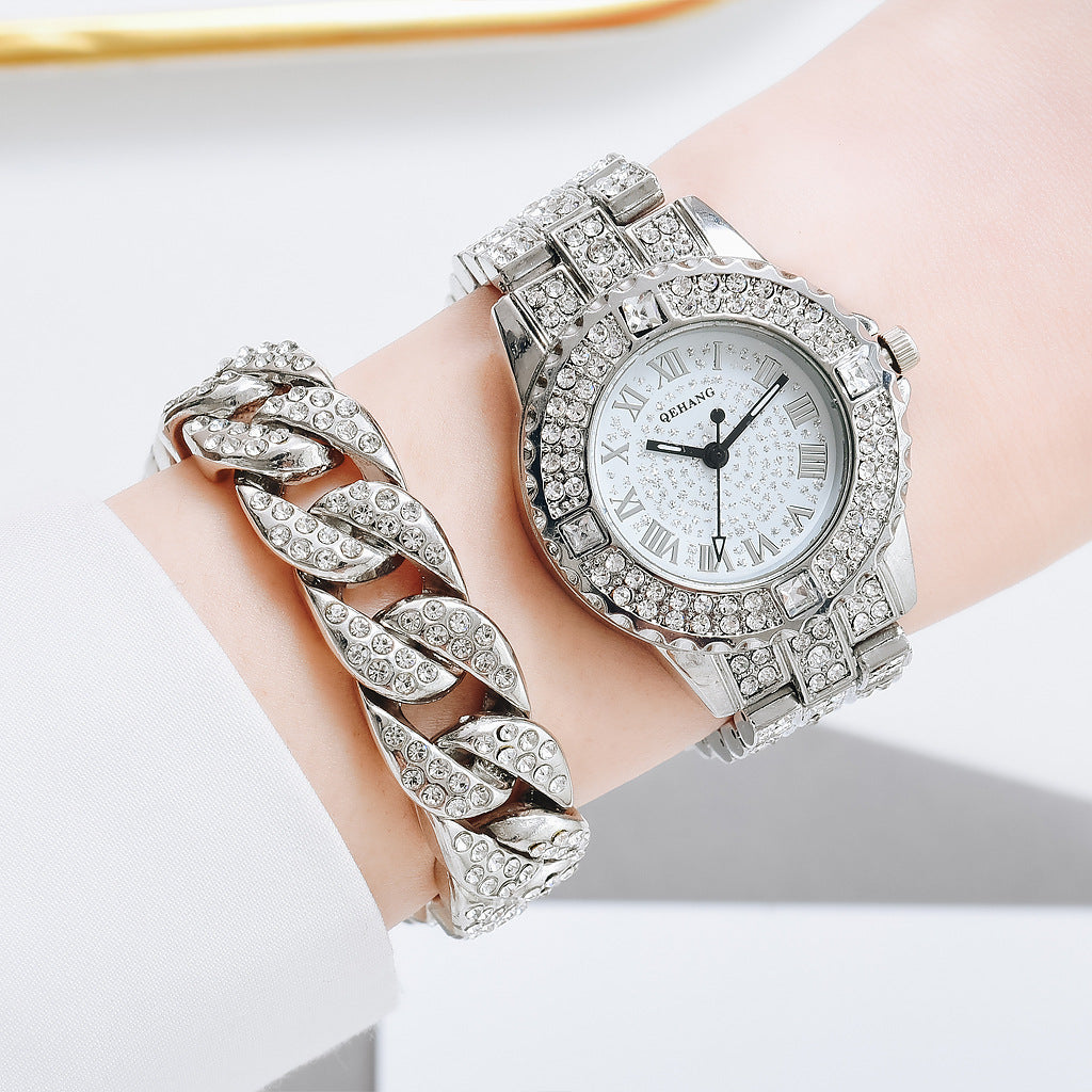 Neue Damenanzug-Armbanduhr, modisch, exquisit mit Diamant, englische Uhr