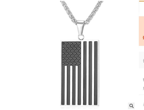 316L stainless steel military flag necklace