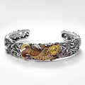 Chinese Style Two-color Electroplated Koi Tangcao Pattern Bracelet