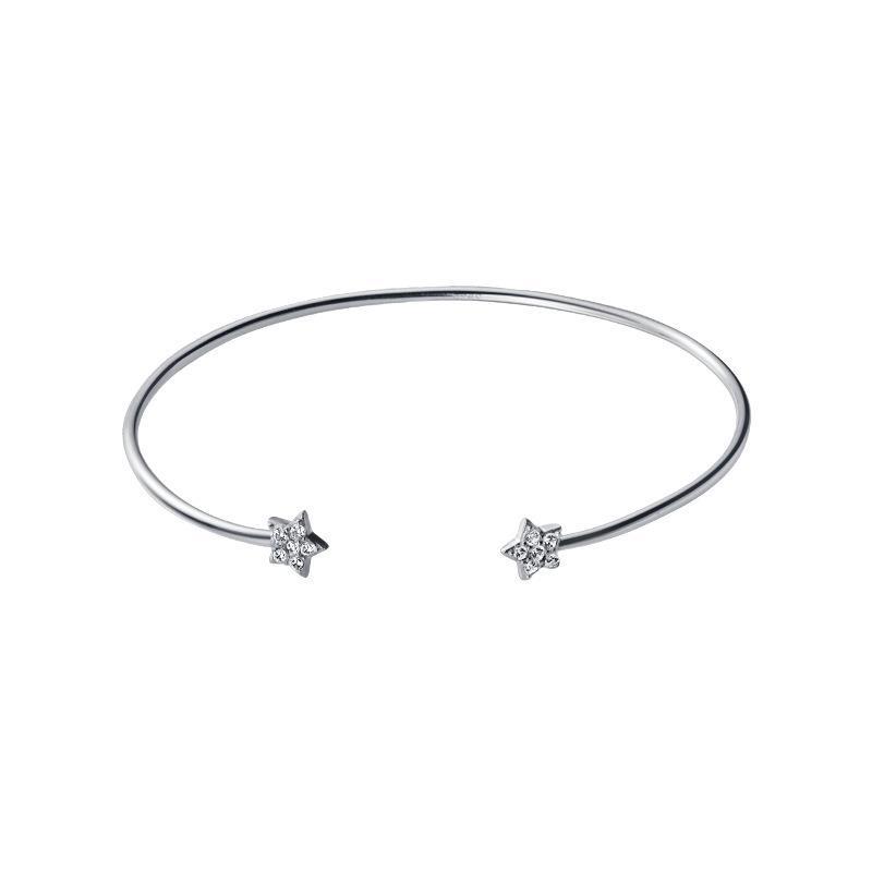 S925 Silberarmband Damen Koreanischer Stil Süß Einfacher Strass Fünfzackiger Stern