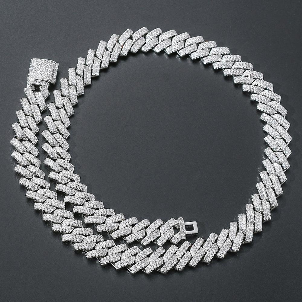 Herren Bar Cuban Halskette Hiphop Kupfer Set Zirkon Halskette