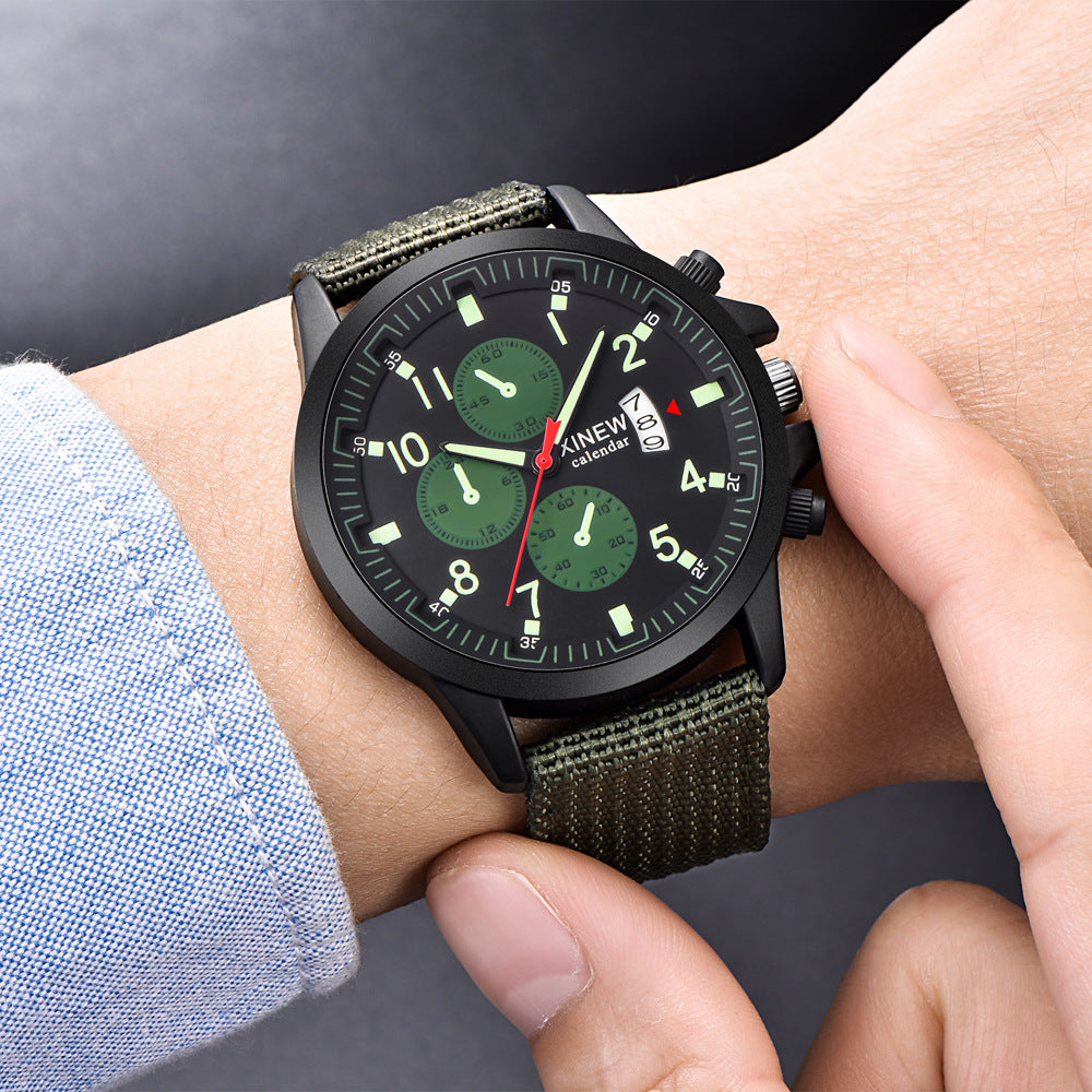 Herrenmarkenuhren, modische Militär-Sportuhr mit Nylonarmband