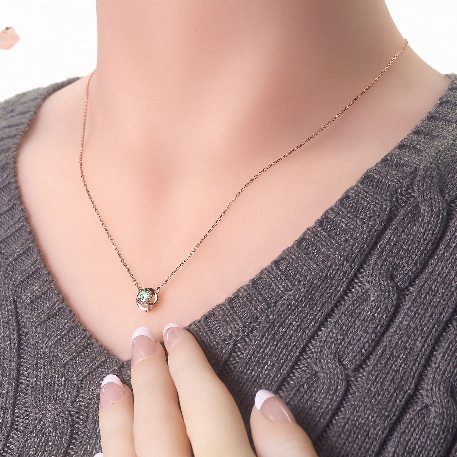 Collar de plata 925 con moissanita de 0,5 quilates