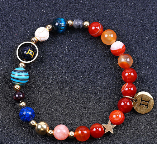 Twelve Constellation Blue San Constellation Bracelet 8mm Agate
