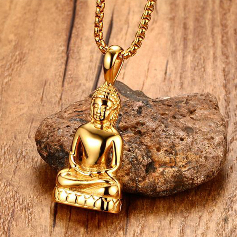 Edelstahl Buddha-Anhänger-Halskette
