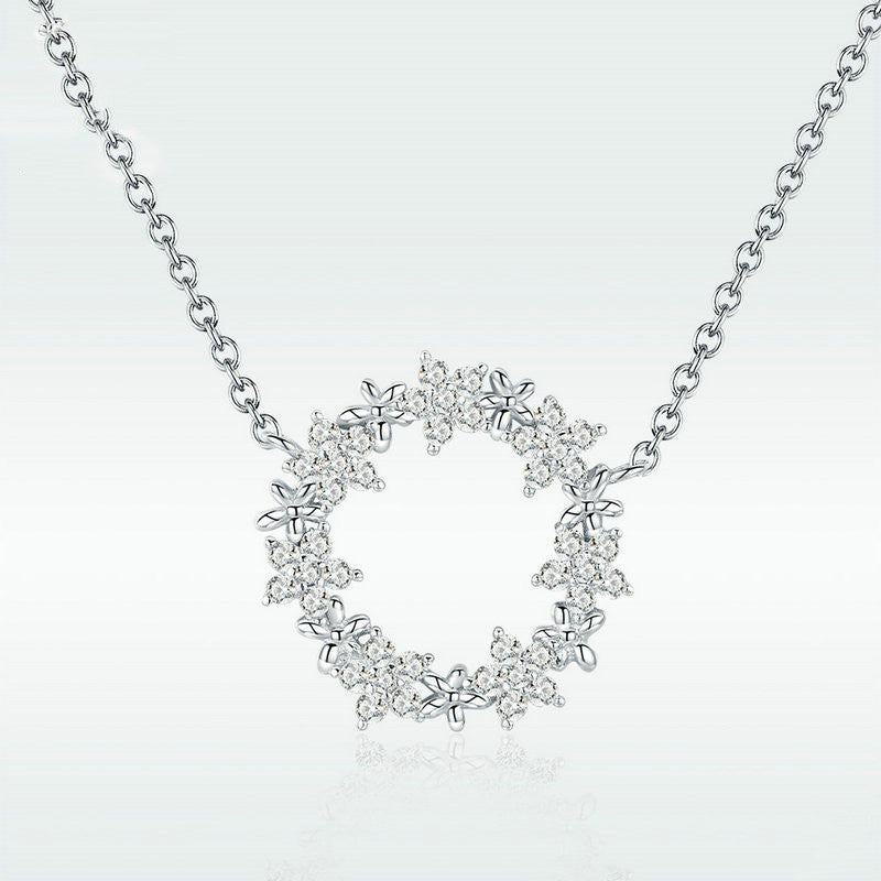Evelyn Collar de Plata de Ley Estrellas Brillantes Collar de Plata S925