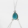 Bohemian gypsy vintage style, white turquoise double body chain.