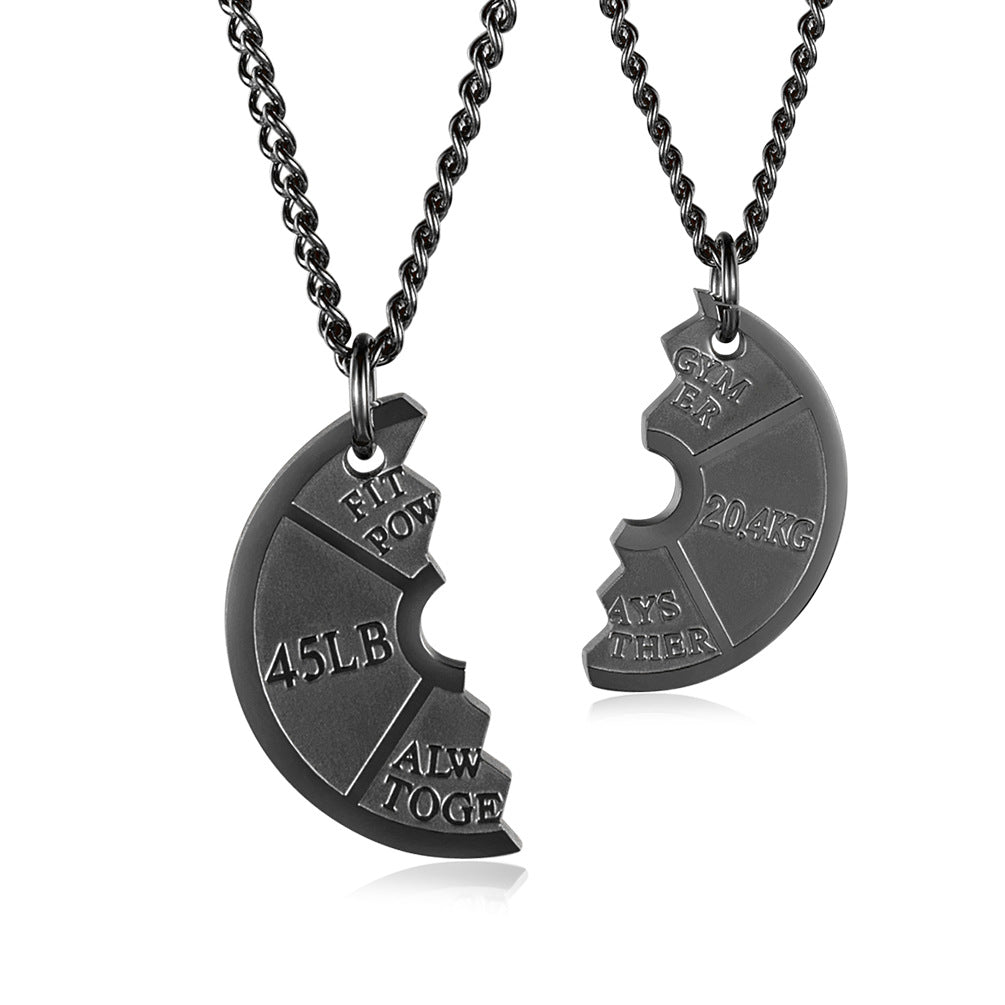 Dumbbell piece couple pendant