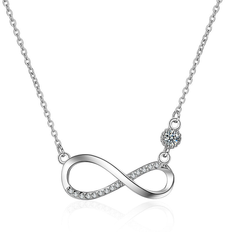 Collar de plata de ley 925 con baño de platino