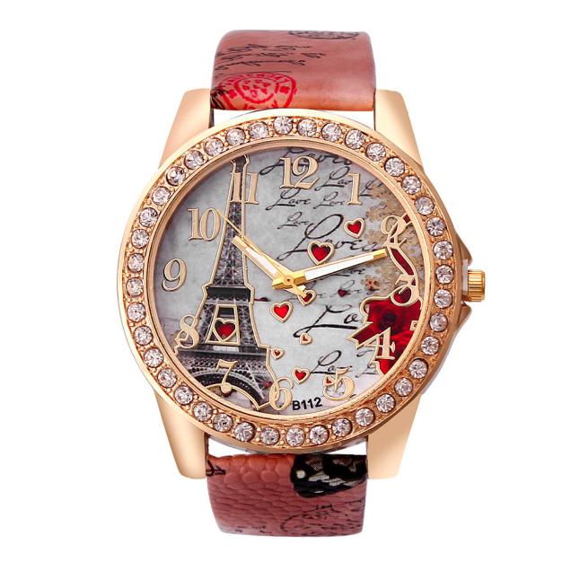 Neue Vintage Paris Eiffelturm Damen Quarz Uhr Frauen Mädchen Damen Studentinnen Lässige Armbanduhr Relojes