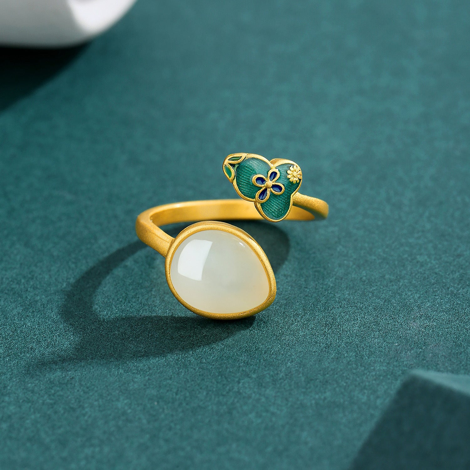 Damenmode Einzigartiges vergoldetes Ohrring-Anhänger-Armband-Ring-Set