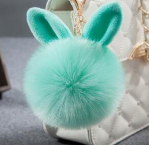 Colorful Bunny Fur Keychain