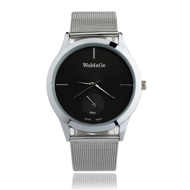 Reloj de aleación de moda con correa de malla, unisex, para mujer, estilo minimalista, de cuarzo, relogio feminino, saat, relojes para mujer