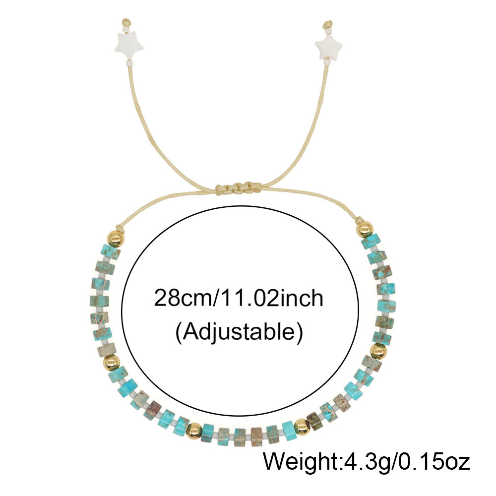 Oil Painting Artistic Bracelet Emperor Stone Shell Five-pointed Star Bracelet