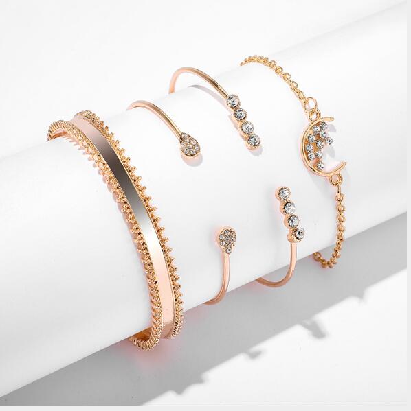 Mond Armreif-Set 4-teilig