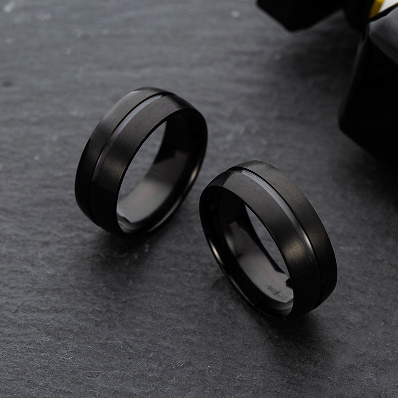Anillo de titanio negro