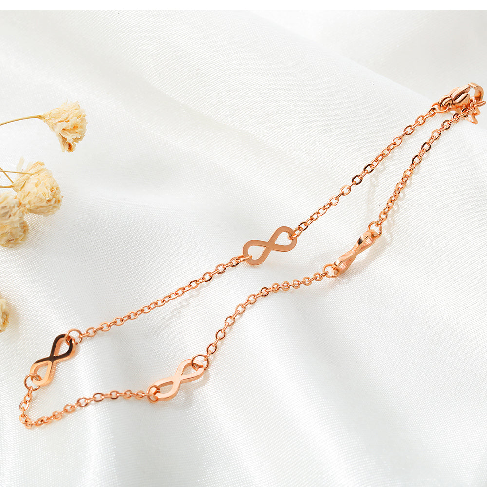 Tobillera de oro rosa