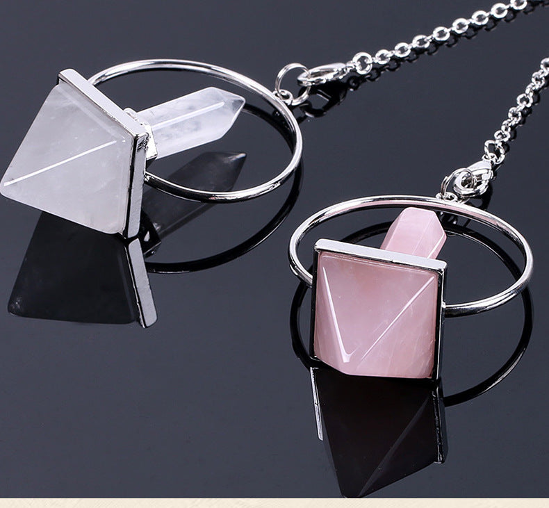 Péndulo de Obsidiana para Meditación con Cadena de Siete Chakras