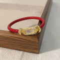 18K Gold Copper Micro-inlaid Vachette Clasp Red Rope Bracelet