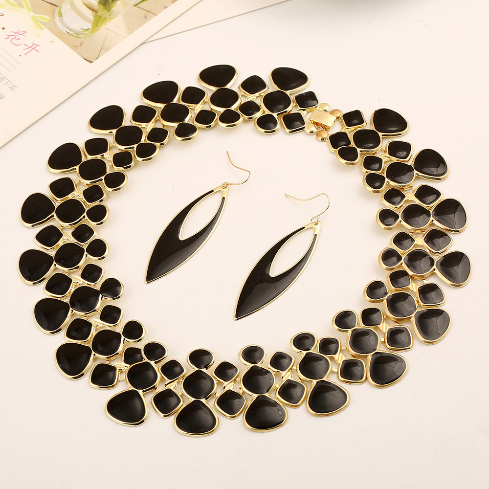 MANILAI Fashion Damen Kragen Choker Halsketten Neu Emaille Tropfen Glasur Chunky Legierung Bib Statement Halsketten Maxi Schmuck CE3026