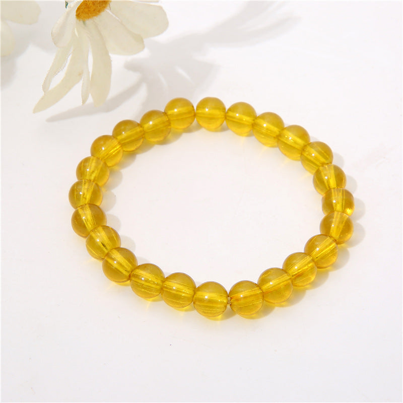 Solid Color Transparent Glass Bracelet