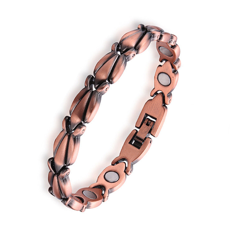 Retro Red Copper Men's Magnetic Therapy Bracelet