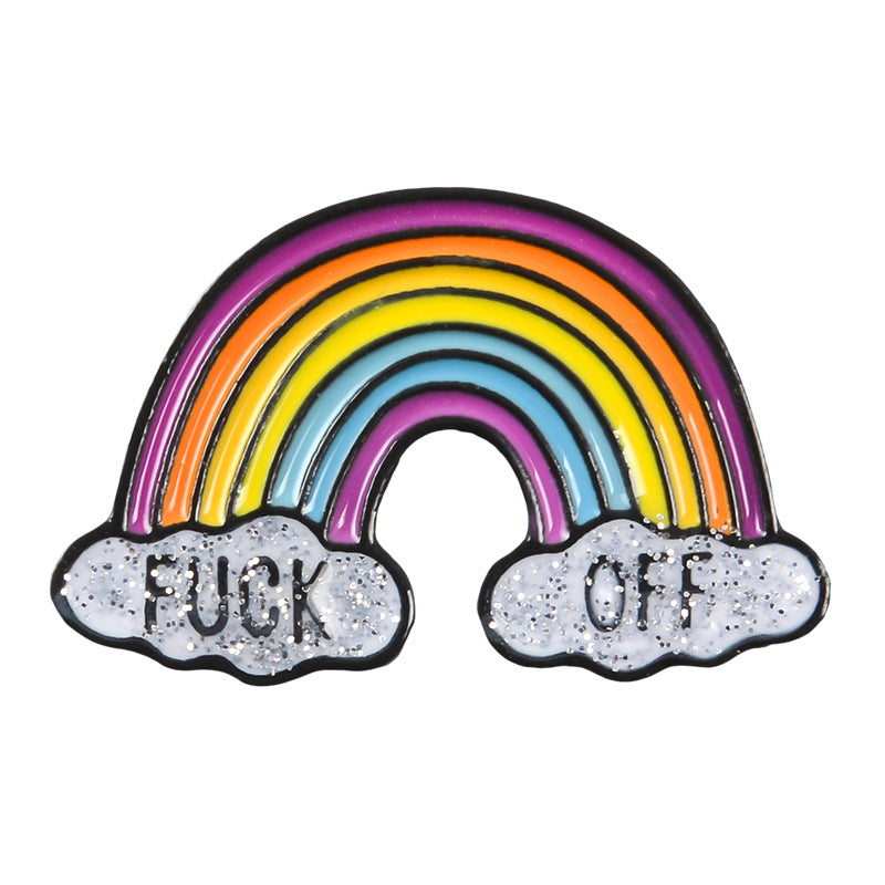 Kreative Regenbogen-Wolken-Anstecknadel
