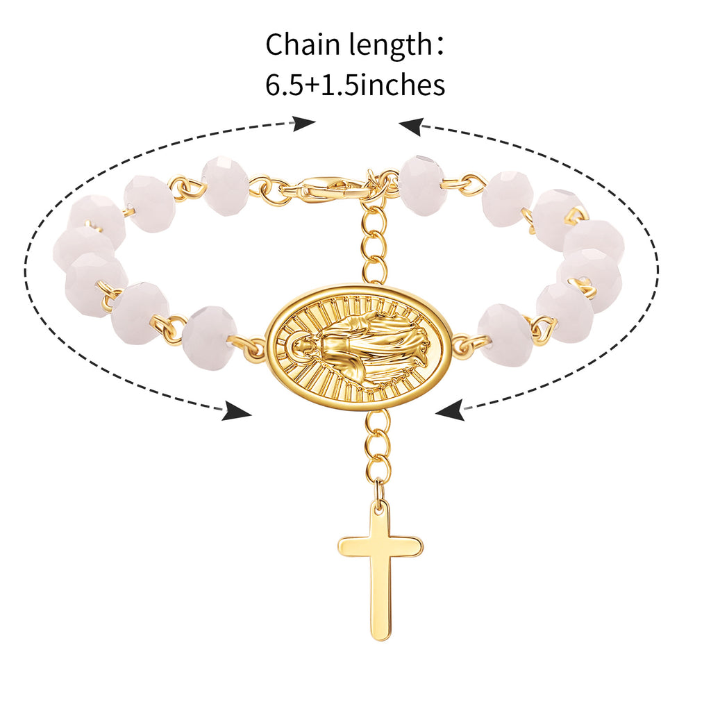 Beaded Bracelet Oval Medal Crystal Easter