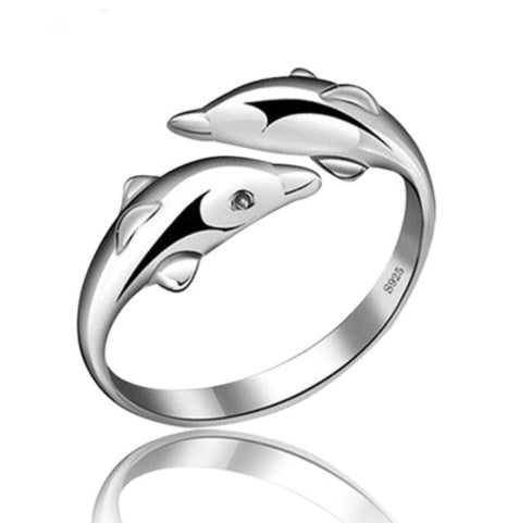 Ring aus 925er Sterlingsilber Zehenring Damenring Delfinring