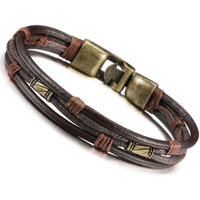 Retro Herrenarmband aus geflochtenem Leder