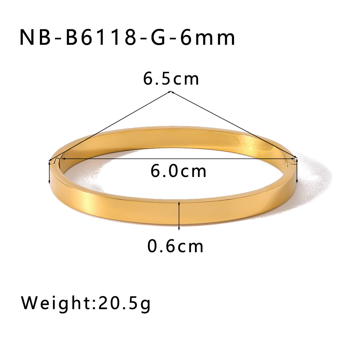 Simple Elegant Stainless Steel Vacuum 18K Gold Bracelet